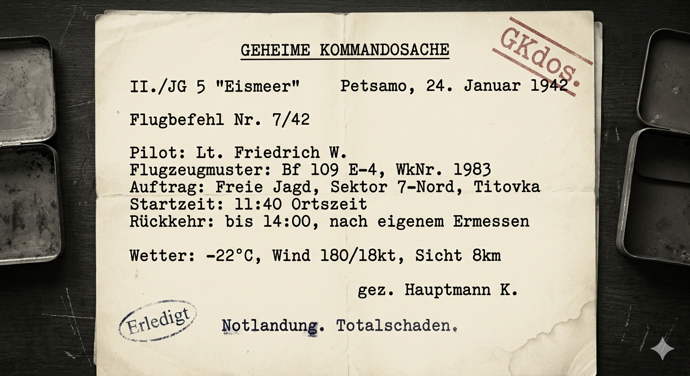 Flight Order · Petsamo · 24 January 1942
