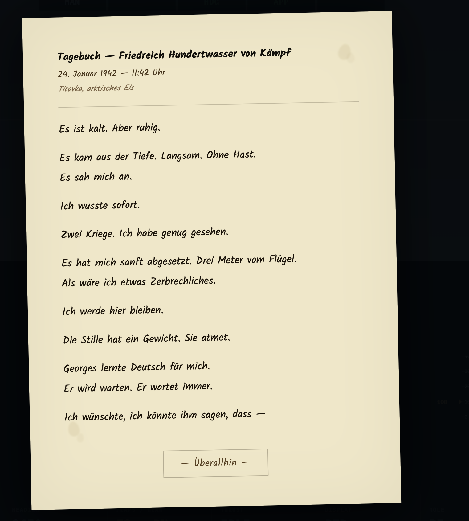 Diary · Friedrich Hundertwasser von Kämpf · 24 January 1942
